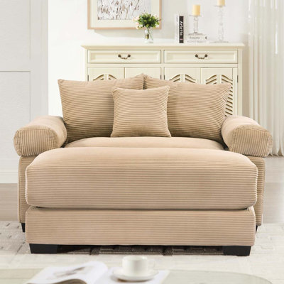 Fauteuil club avec repose-pieds 54,3 po