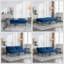 Navy Blue Convertible Folding Modern Sofa Bed – Stylish 2-Seater Sofa & Bed Combo for Small Spaces-5801346