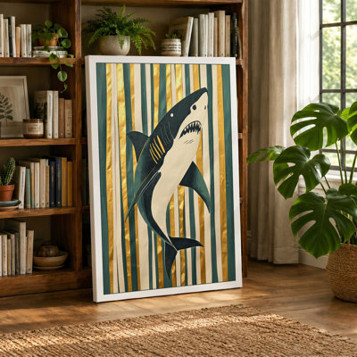 Primal Shark Graphic - Wrapped Canvas