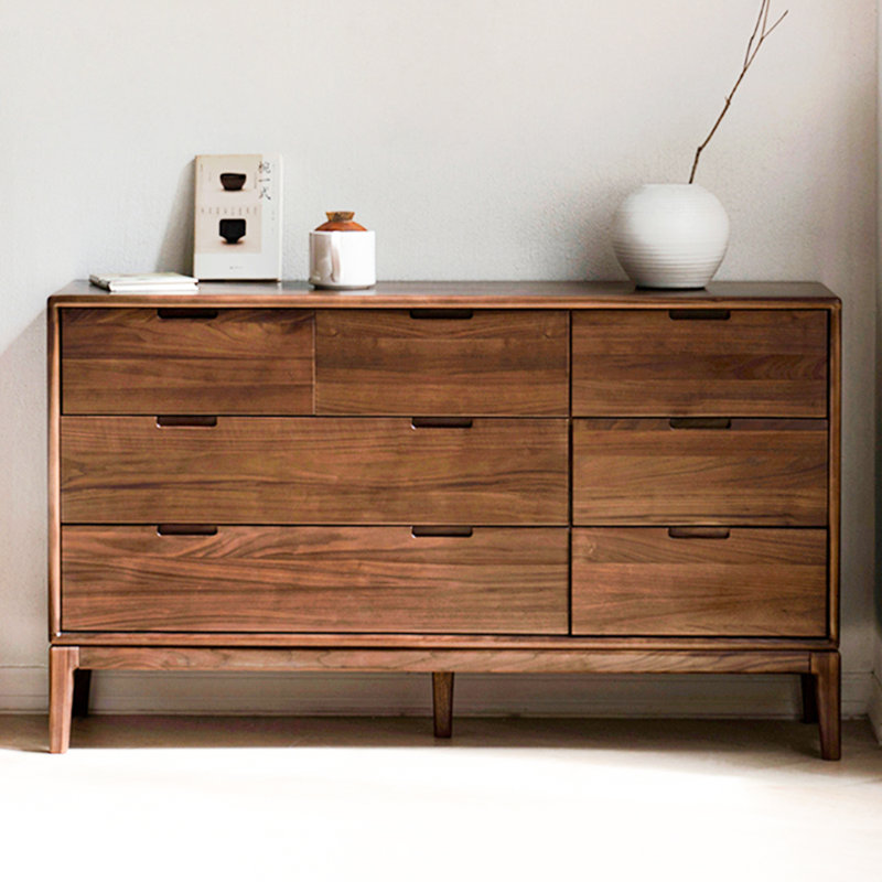 Commode d'appoint multifonctionnelle en bois massif de style nouveau chinois