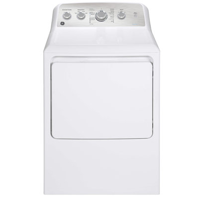 GE 7,2 pieds cubes Pi. Sécheuse électrique haute efficacité avec porte réversible en blanc