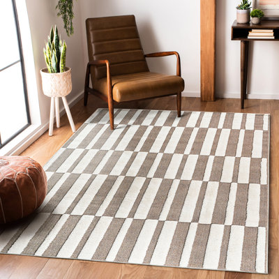 Tapis bohémien moderne, 9 pi x 12 pi, beige / crème, tapis de cuisine, rayé, sans perte de poils, doux, tache et décoloration, convenant aux animaux de compagnie, tapis d'intérieur contemporain en jute à motif géométrique 9 pi x 12 pi, idéal pour les repas