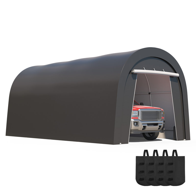 All Weather Domed Carport With 4 Cloth Bags, 9' H x 10' W x 20' D