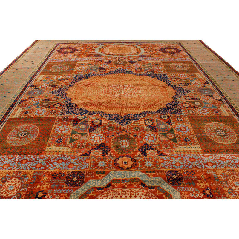 12x19 Rust and Green Anatolian Traditional Rug