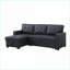Canapé modulaire avec lit simple escamotable et amp; Chaise avec rangement | Similicuir gris anthracite-426581318