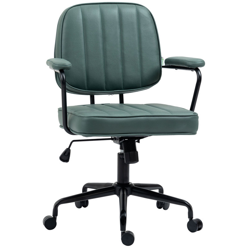 Chaise de bureau à hauteur réglable et inclinable, vert, Microfibre, Vert