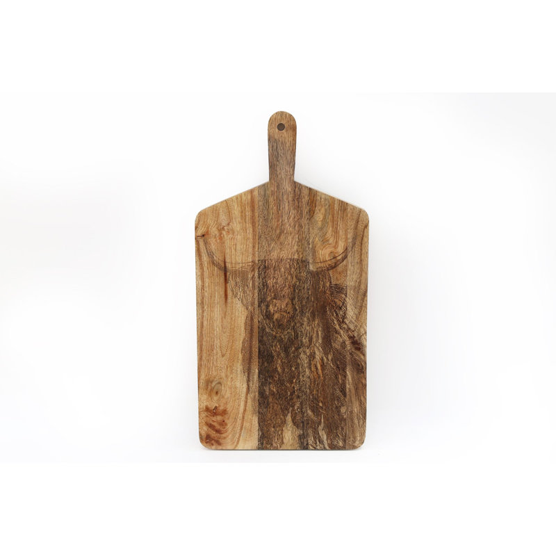 Wooden Chopping Board With Highland Cow Engraving 50Cm