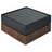 Multi-Functional Square 360°Rotating Coffee Table With 2 Drawers, High Gloss 2-Tier Centre Table With Swivel Tabletop And Storage, Walnut Table Frame Side Table For Living Room