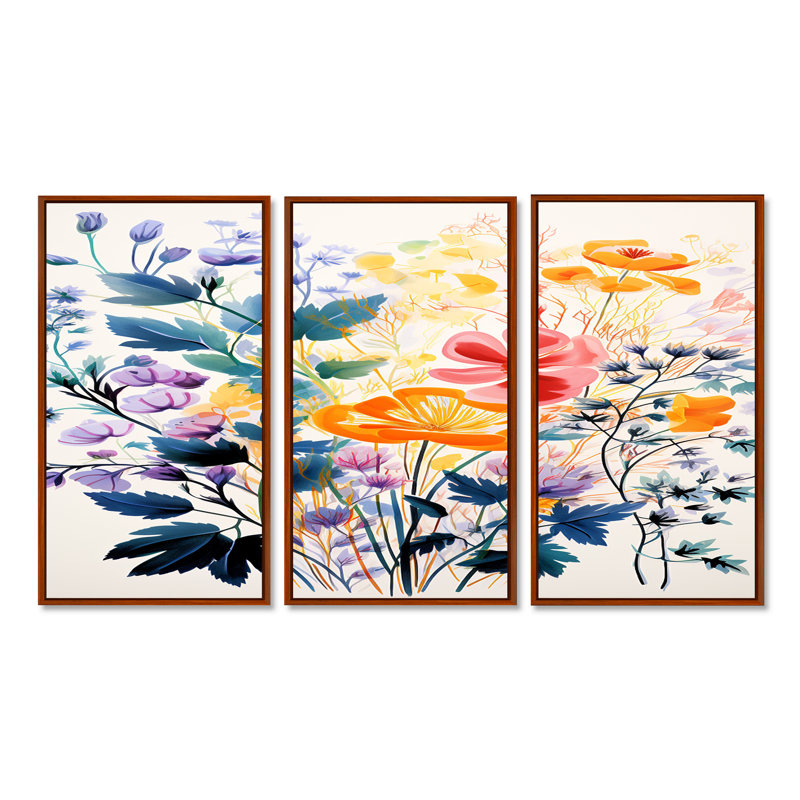 Lorinda - Ensemble d'impressions murales Buttercups, Cadre flottant brun, H 28 po x l 36 po x P 1 po