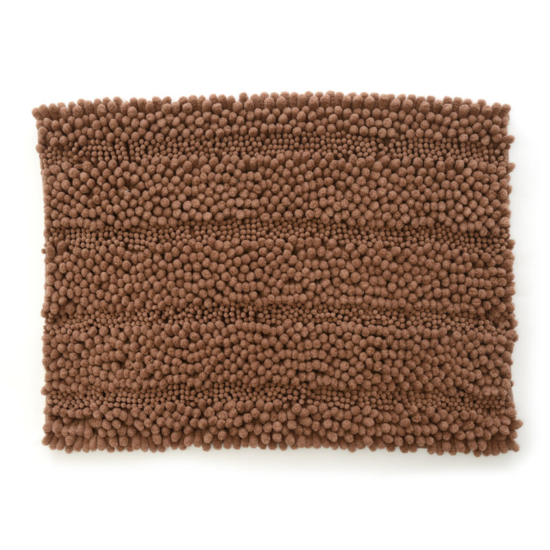 Evyana Non-Slip Bath Rug, 21" W x 34" L, Sand