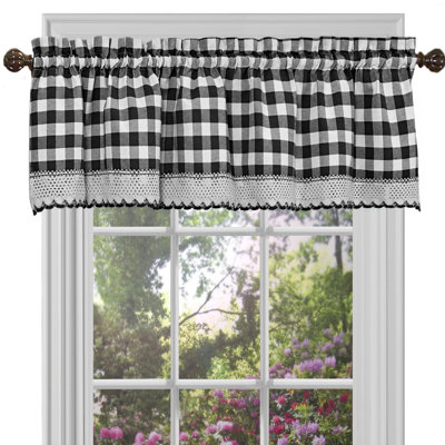 Haylee Cotton Blend Plaid Tailored Window Valance