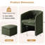 Fauteuil demi-tonneau rembourré moderne avec rangement Ottonman-2040702429