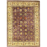 Tabriz Wool Area Rug in Rose/Ivory