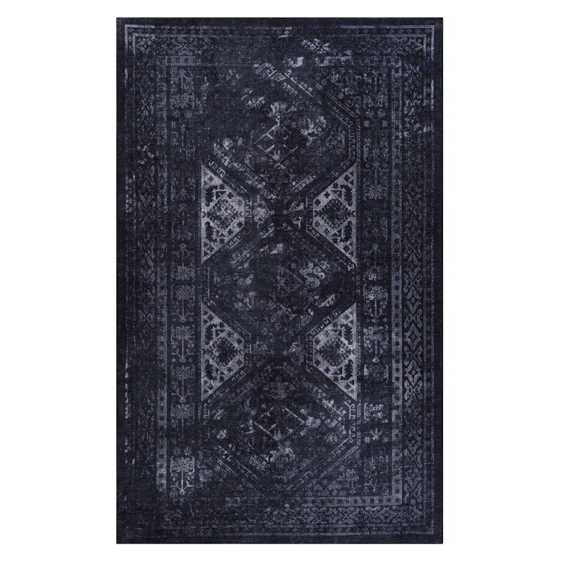 Area Rug 5x8, Washable, Low-pile Form, Non-slip Backing, Non-shedding, Foldable, & Pet Considerate - Living Room, Bedroom, Kitchen, Dining Room Carpet Feature, Non-slip, Aware Floor Mat