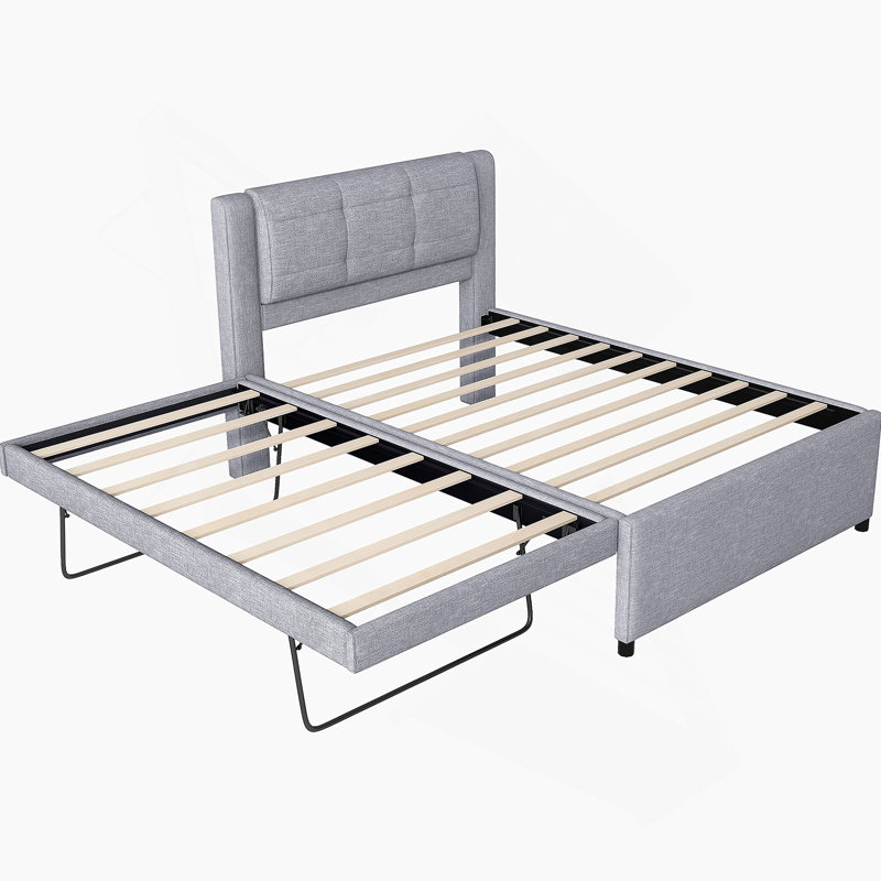 Lit plateforme double avec lit gigogne et lit gigogne double