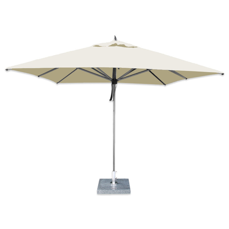 Parasol de marché Hurricane Square, Blanc cassé, H 119 po x l 120 po x P 120 po