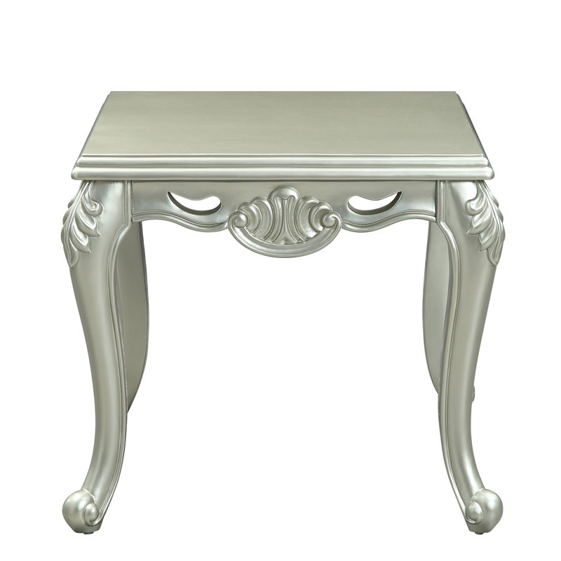 Table de bout Qunsia Champagne Finish, H 24 po x L 27 po x l 27 po