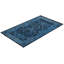 Tapis bleu noué à la main Mazarine, unique en son genre - bleu