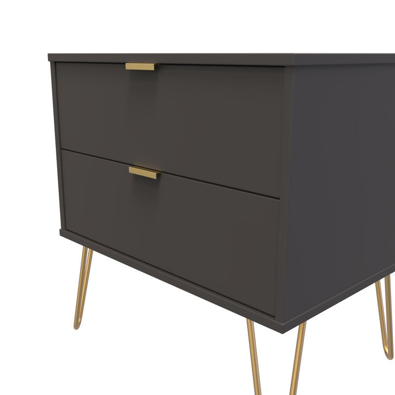 Bisceglia End Table, Grey/Gold