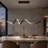 1 - Light Modern Dimmable LED Linear Kitchen Island Pendant Light with Remote Control