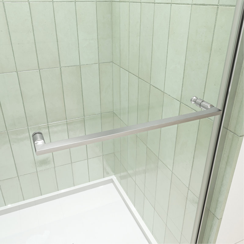 28-32"W X 72"H left and right opening universal pivot shower door, open outside, with 1/4" and 5/16" tempered glass and Brushed Nickel finish