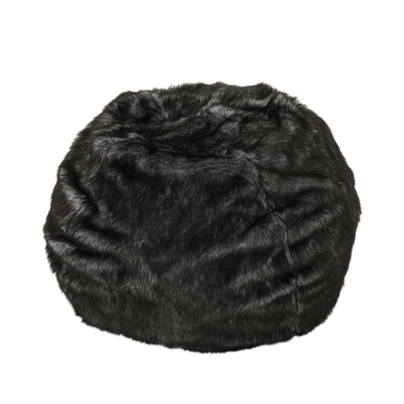 Similifourrure, H 25 po x l 34 po x P 34 po, Similifourrure noire et blanche