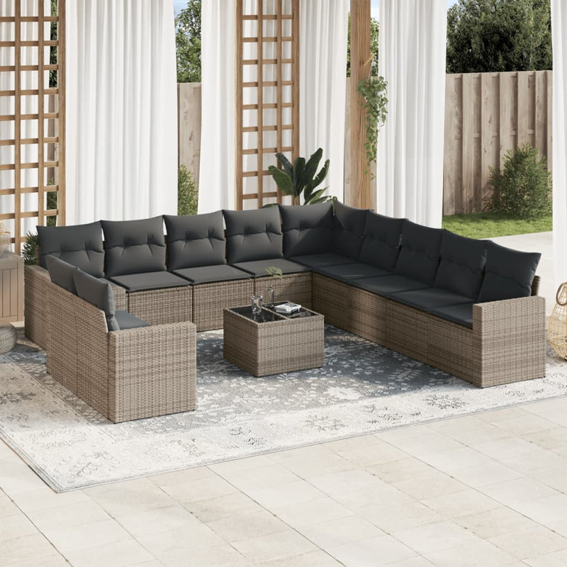 Vidaxl Garden Sofa Set Grey
