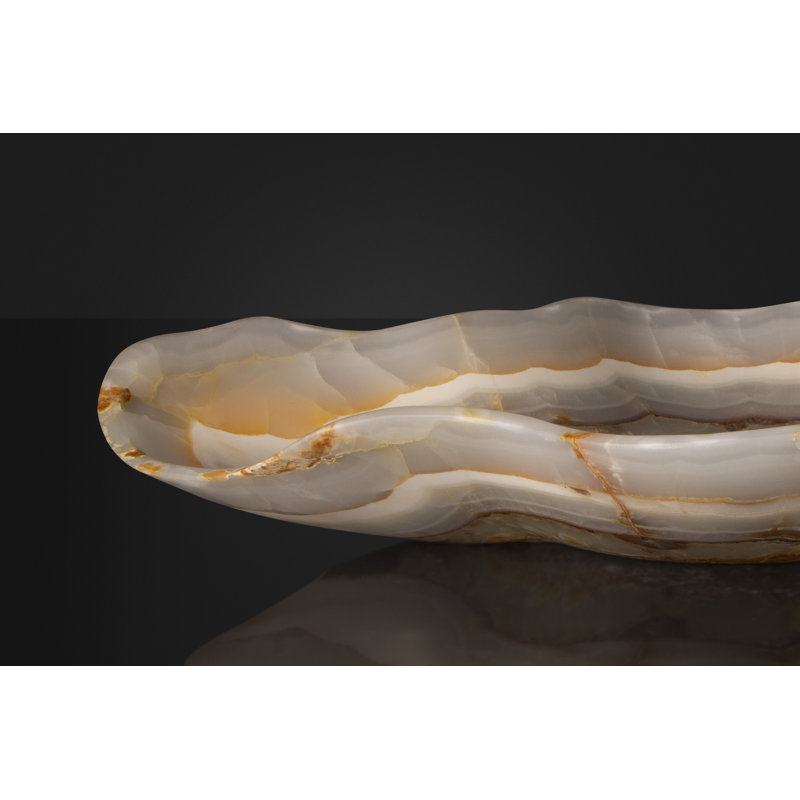 Bol décoratif abstrait onyx en beige / brun