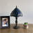 Lirette Tiffany Mini Table Lamp Dragonfly Blue Stained Glass 8"W*8"D*15"H