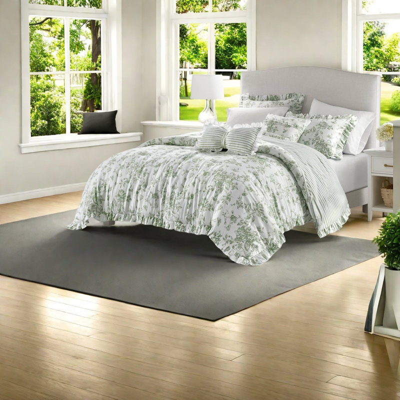 Ensemble de literie 5 pièces de qualité supérieure, microfibre grand lit double, maison de campagne moderne