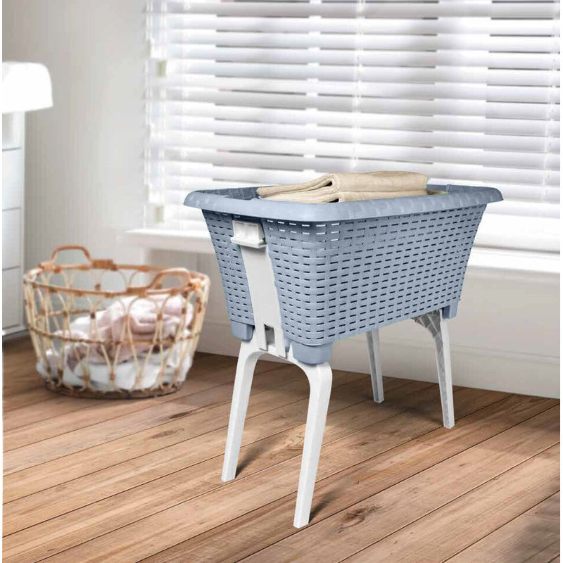 Plastic Laundry Basket, Blue