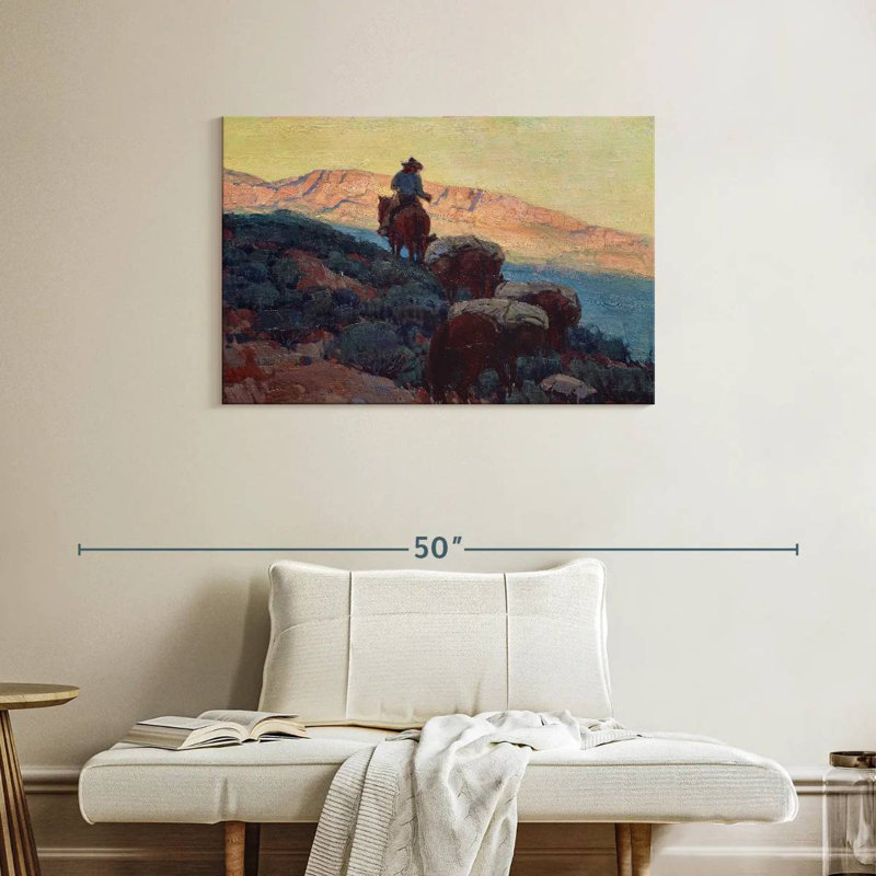 Lelar Cowboy sur le sentier, H 24 po x l 36 po