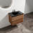 Wall-Mounted Bathroom Vanity With Black Ceramic Sink