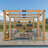 Sunjoy 10.5 ft. x 10 ft. Cedar Wood Pergola with Slatted Privacy Wall&Adjustable Hanging Planters