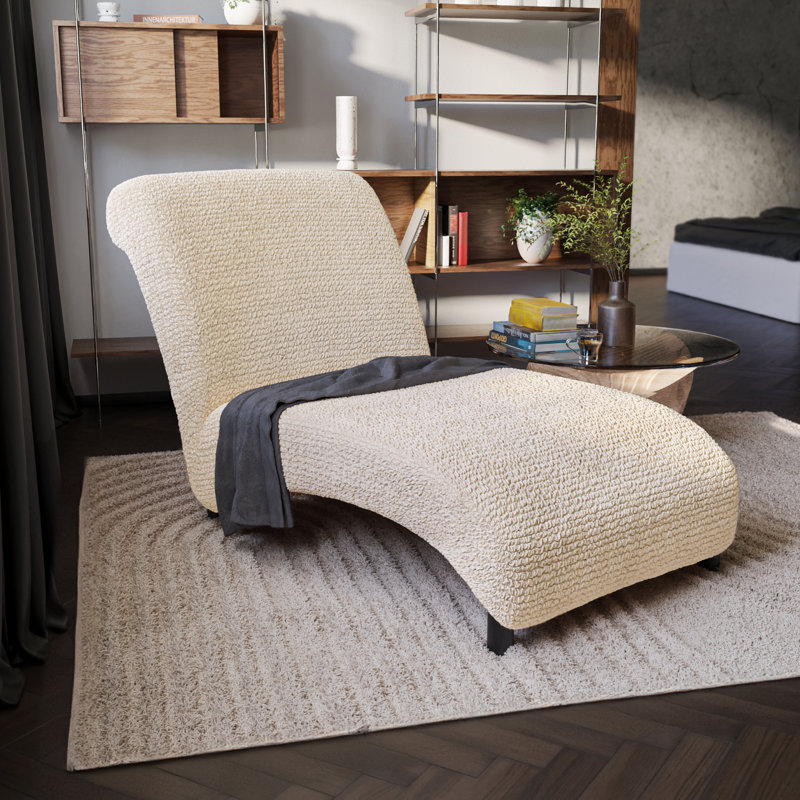Housse extensible pour chaise longue sans accoudoirs - Facile à nettoyer et durable - Collection Comfort, Crème, crème