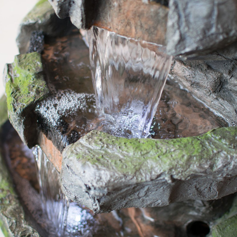  wilson De Résine / Fibre De Verre Avec La Lumière Menée Rock Fountain