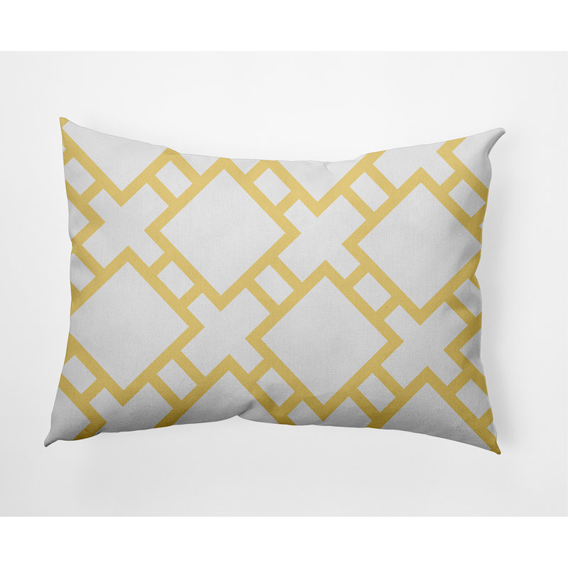 Geometric Reversible Throw Pillow, Yellow