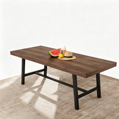 63-83" Extendable Dining Table, Industrial Rectangular Dining Room Table for 6-8 People, Supports up to 350 lbs, Expandable Kitchen Table with Heavy D