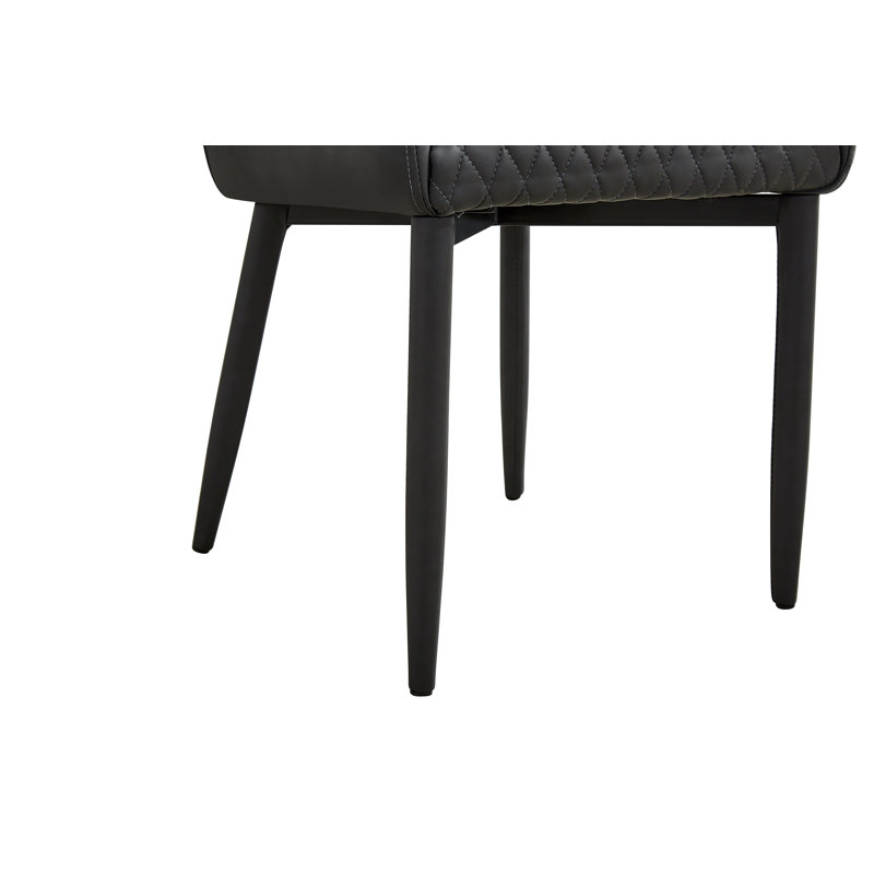 Rumbaugh 8 - Person Double Pedestal Dining Set, Dark Gray Vintage PU