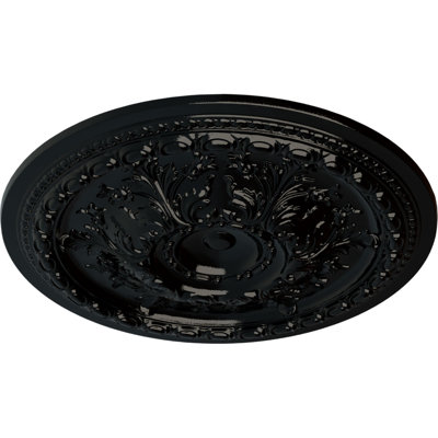 Endurathane Oslo Ceiling Medallion, 38 3/8"OD x 2 7/8"P (Fits Canopies up to 7 5/8"), Hand-Painted Black Pearl Finish