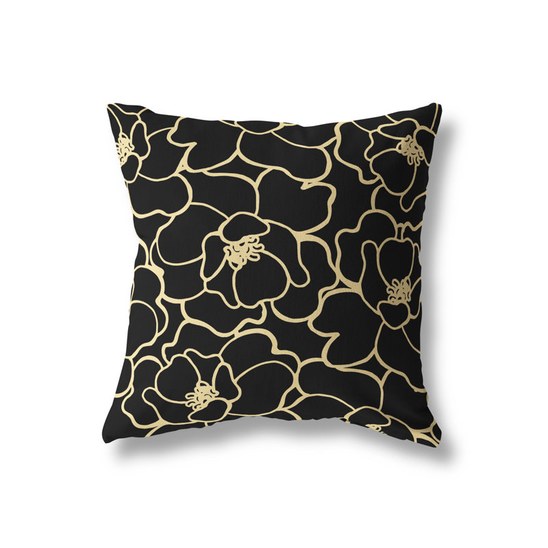Housse de coussin d'extérieur et insert, Doré, 15 po x 15 po, Carré