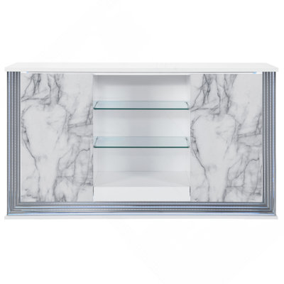 Buffet Moon White Marble