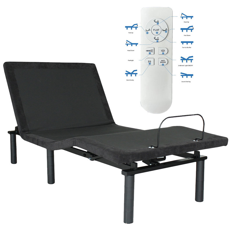 Lit réglable Medaryville avec télécommande sans fil, Simple TG