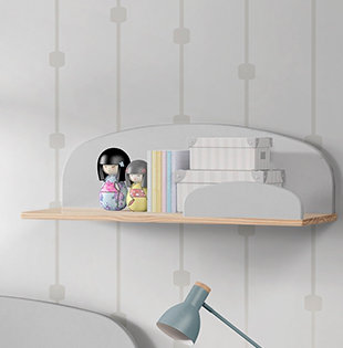 Kids, Grey, 25cm H x 60cm W x 22cm D
