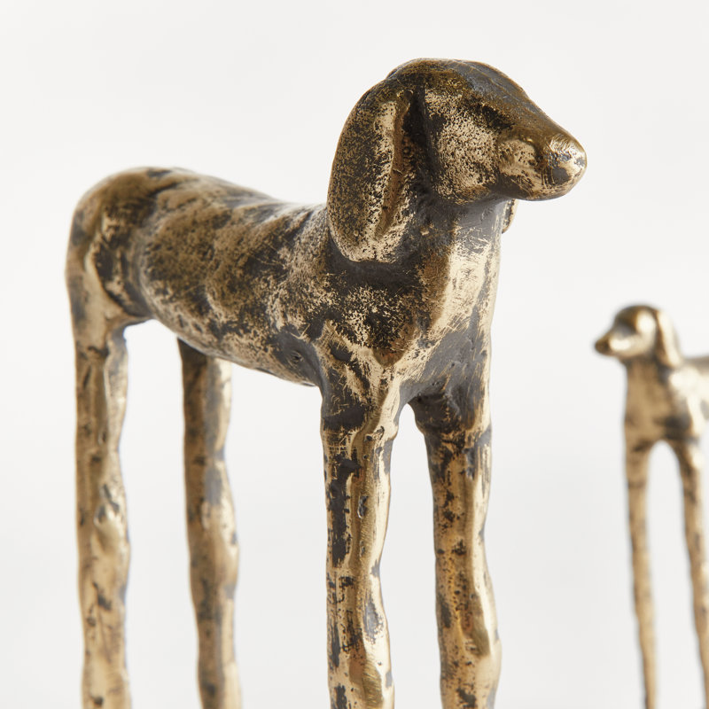 Two Hounds Set Of 2, Gold