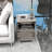 HOMCOM Small Side Table With Storage, Farmhouse End Table With Open Shelf And Cupboard, Modern Sofa Table With Wood Legs For Living Room, Gray