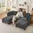 Crofford Dearborn 105"W Chenille RAF, LAF, U-shape Modular Sectional-1186947312