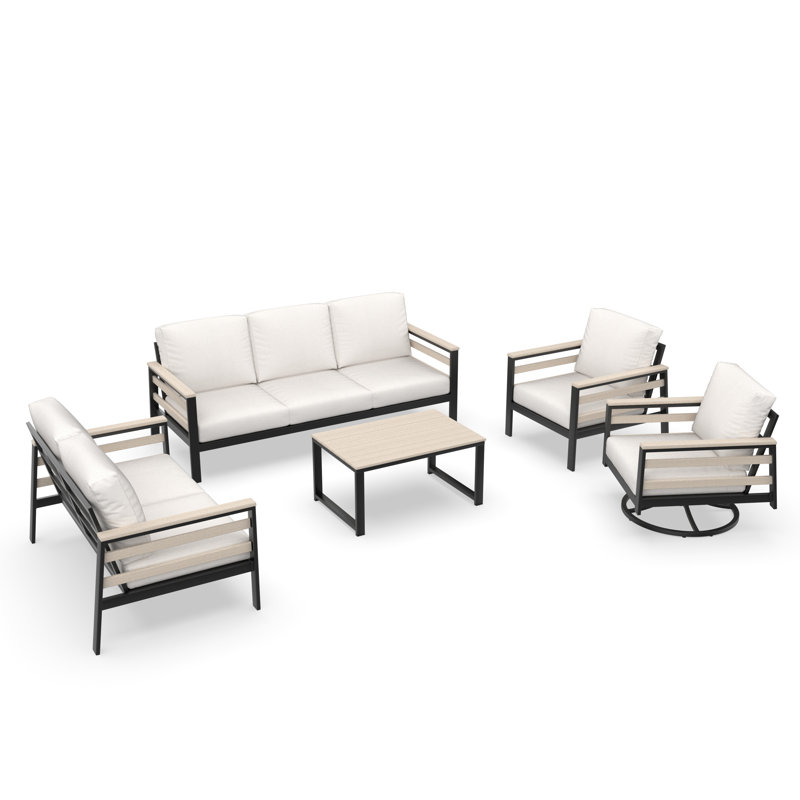Ensemble de conversation avec canapé Sunbrella pour 7 personnes Townsend, Tissu naturel Sunbrella®