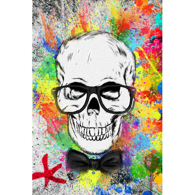 Colourful Geeky Skull - No Frame Painting