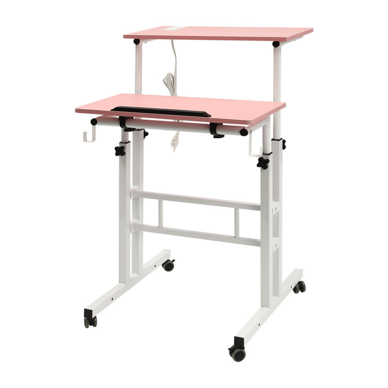 Kulig Height Adjustable Standing Desk with USB Interfaces And US Standard Sockets